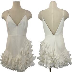 La Maison Talulah Golda Ruffled Mini Dress in Ivory Size M NWT